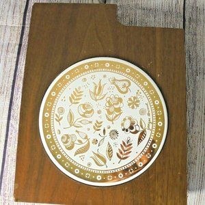 Vintage Flowers Floral Solid Wood Cutting Board wi